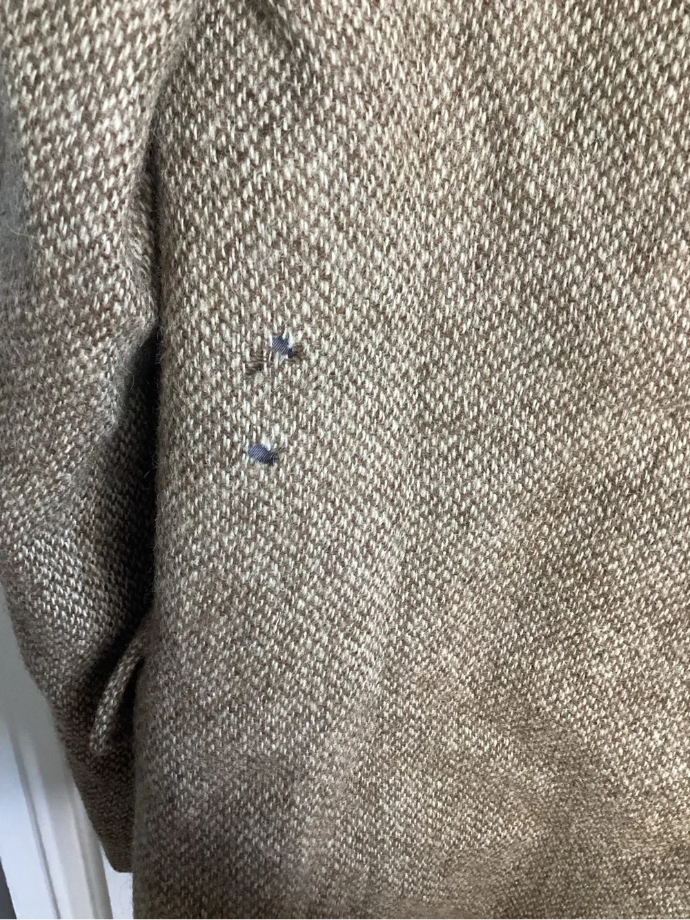 Vintage Taupe Herringbone Sport Coat with Notch Lapel 40R